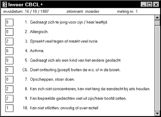 Invoer CBCL